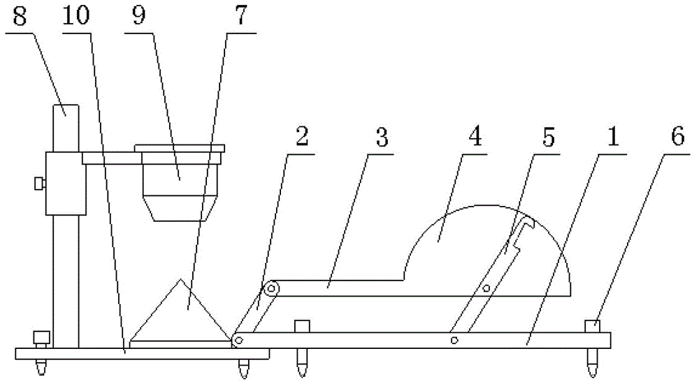 Angle measuring device for measuring repose angle of dust