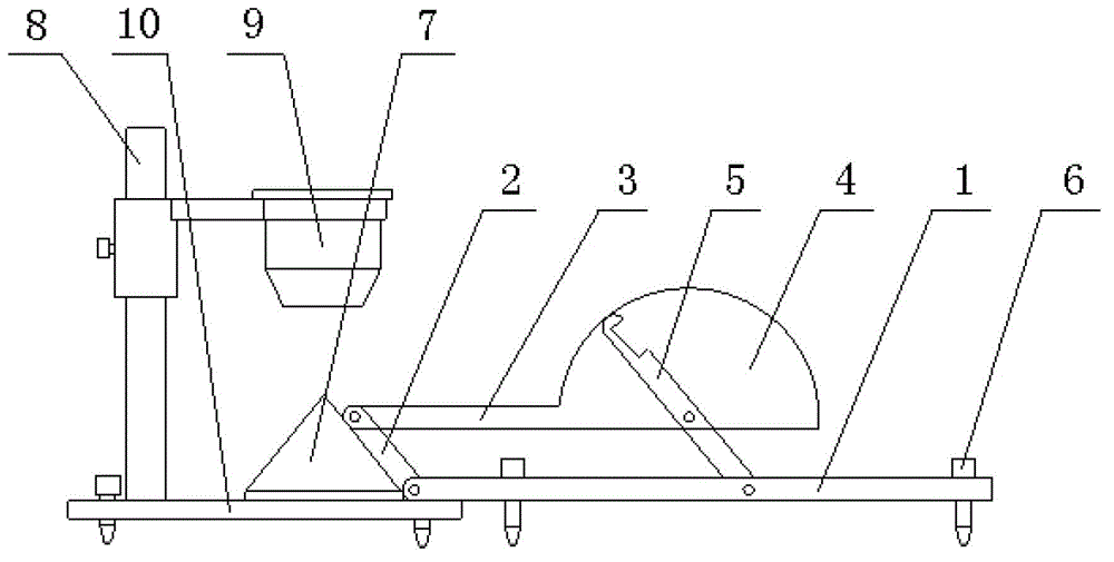 Angle measuring device for measuring repose angle of dust