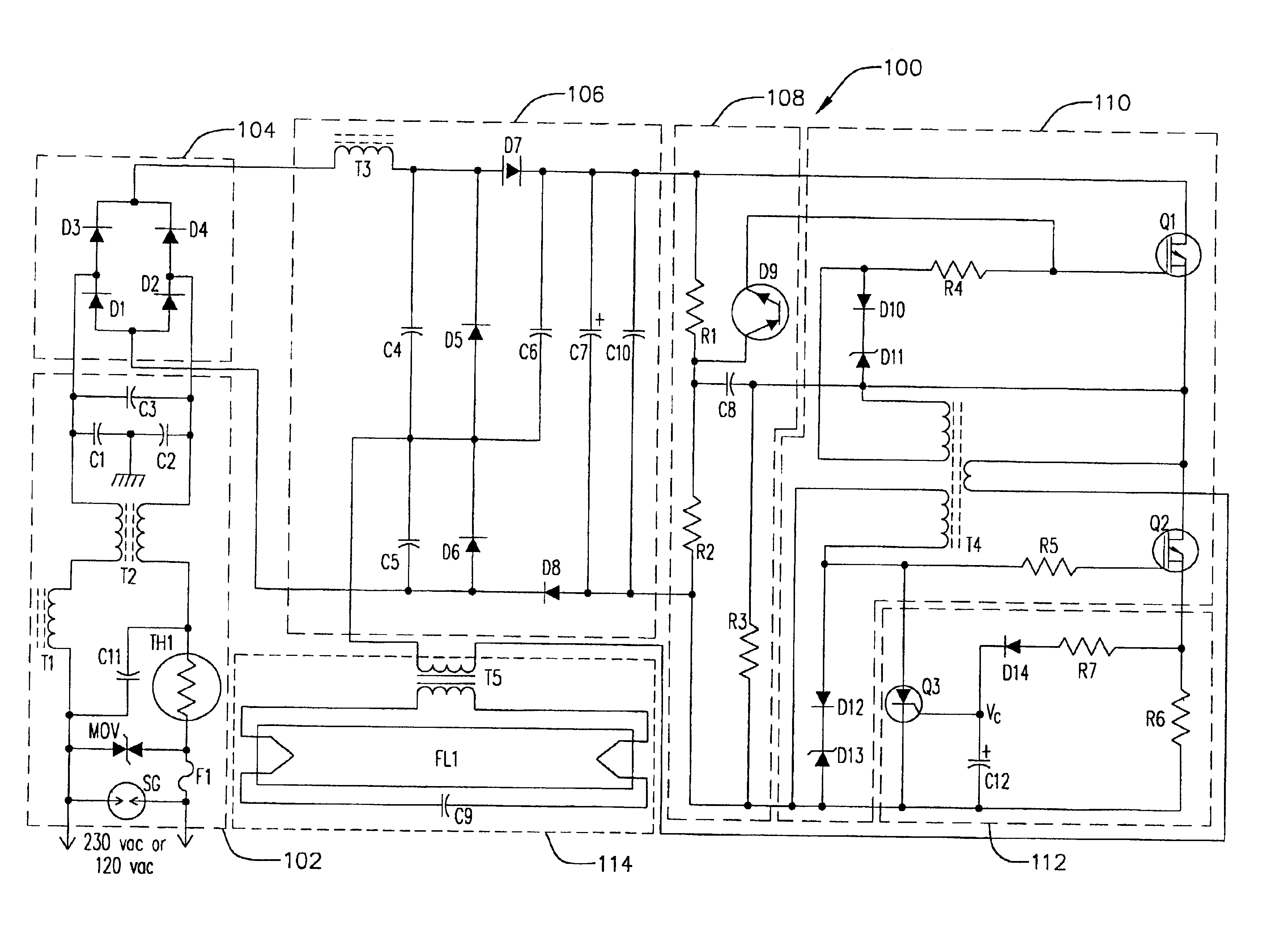 Ballast with lamp sensor and method therefor