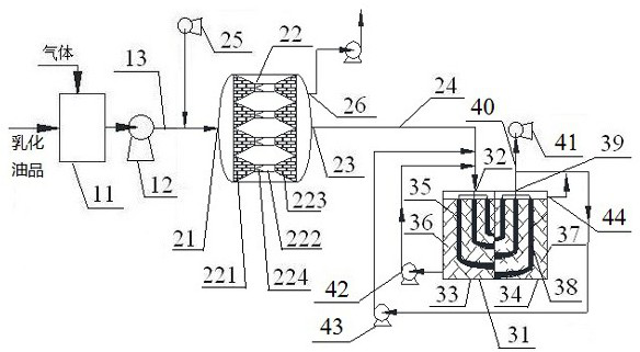 Device for demulsifying emulsified oil product and method thereof