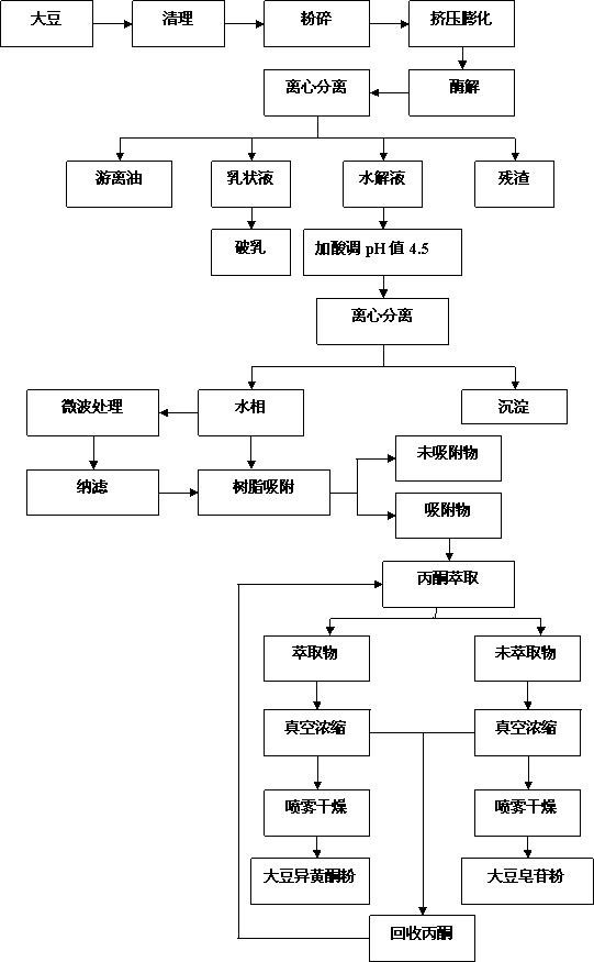 Method for synchronously extracting soy isoflavone and soy saponine from hydrolysate of aqueous enzymatic method