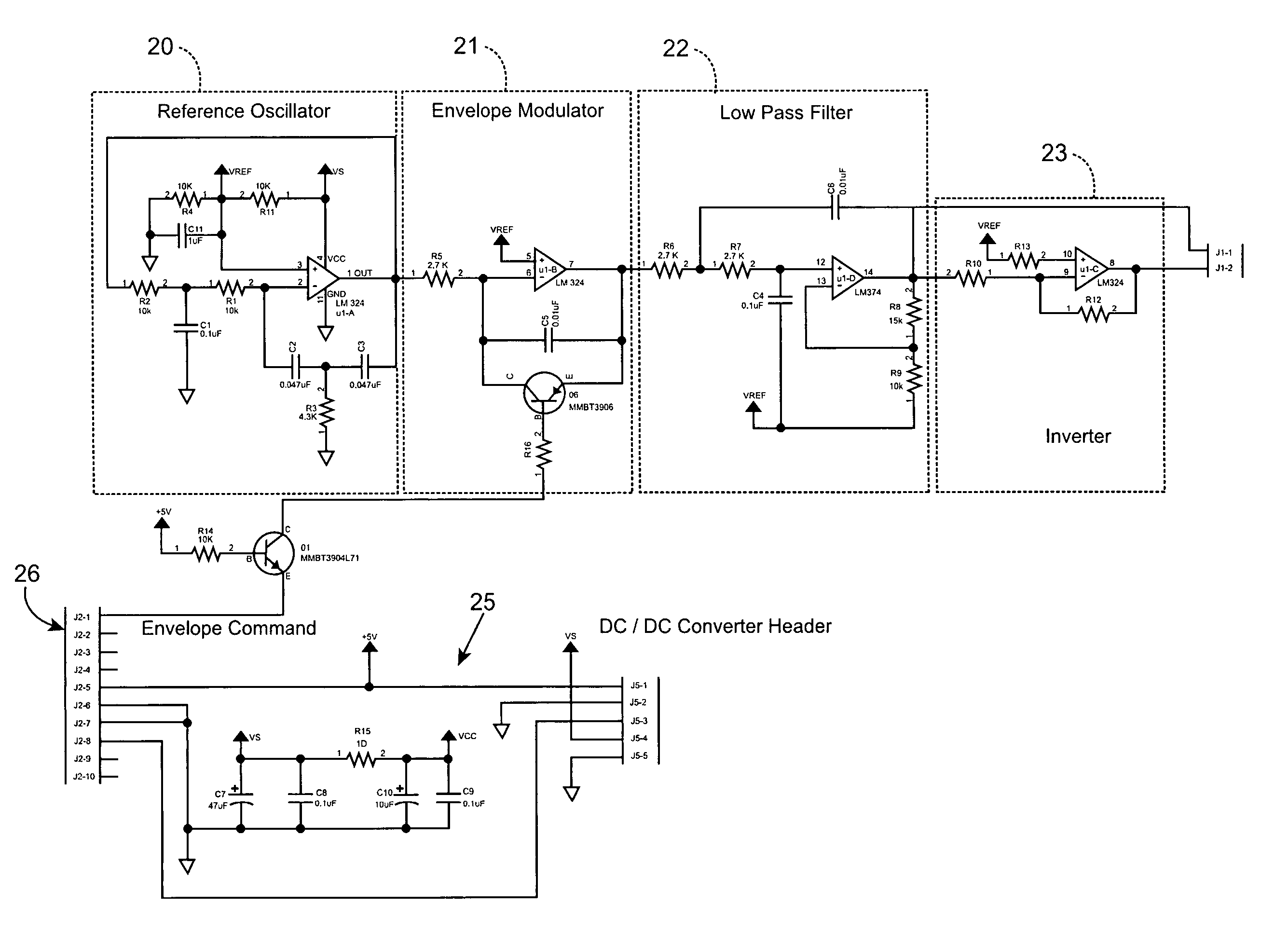 Envelope modulator for haptic feedback devices