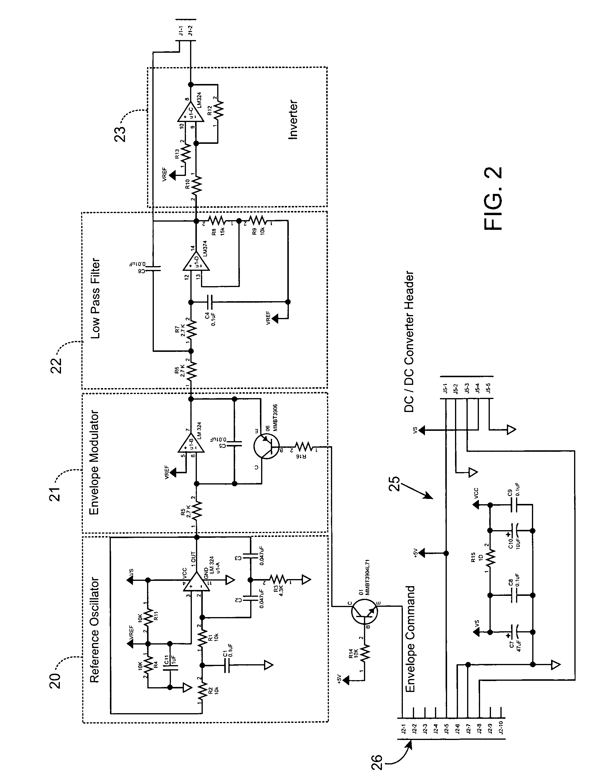 Envelope modulator for haptic feedback devices