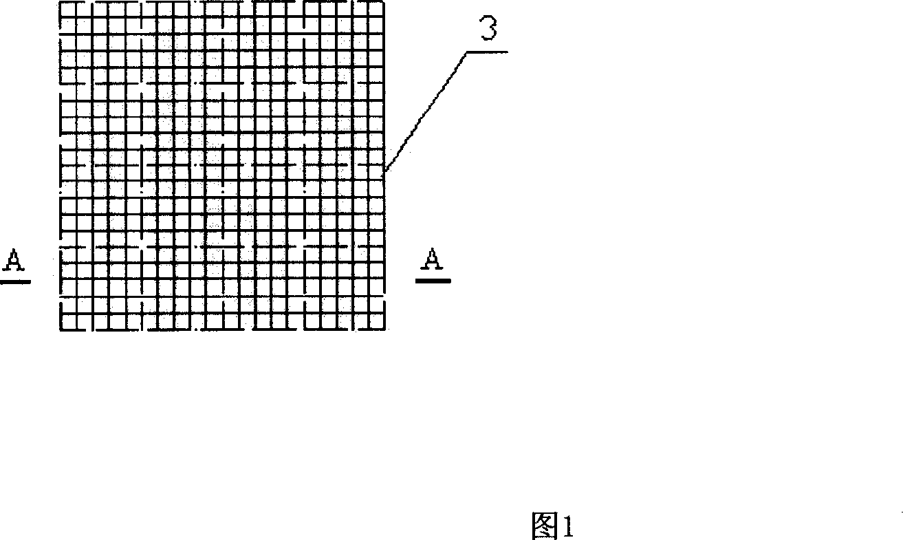 Large span, quadrate structure of house cover prepared from plane reinforcing steel bar concrete in open web interlayer and double arch flat web shell