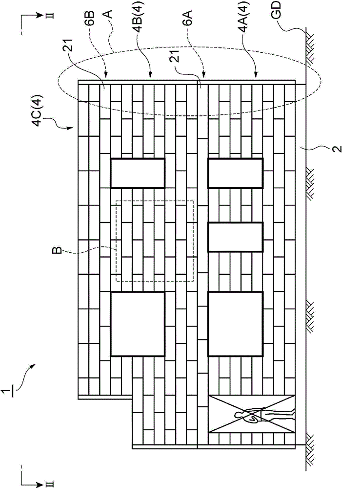 Masonry building and method for constructing masonry building