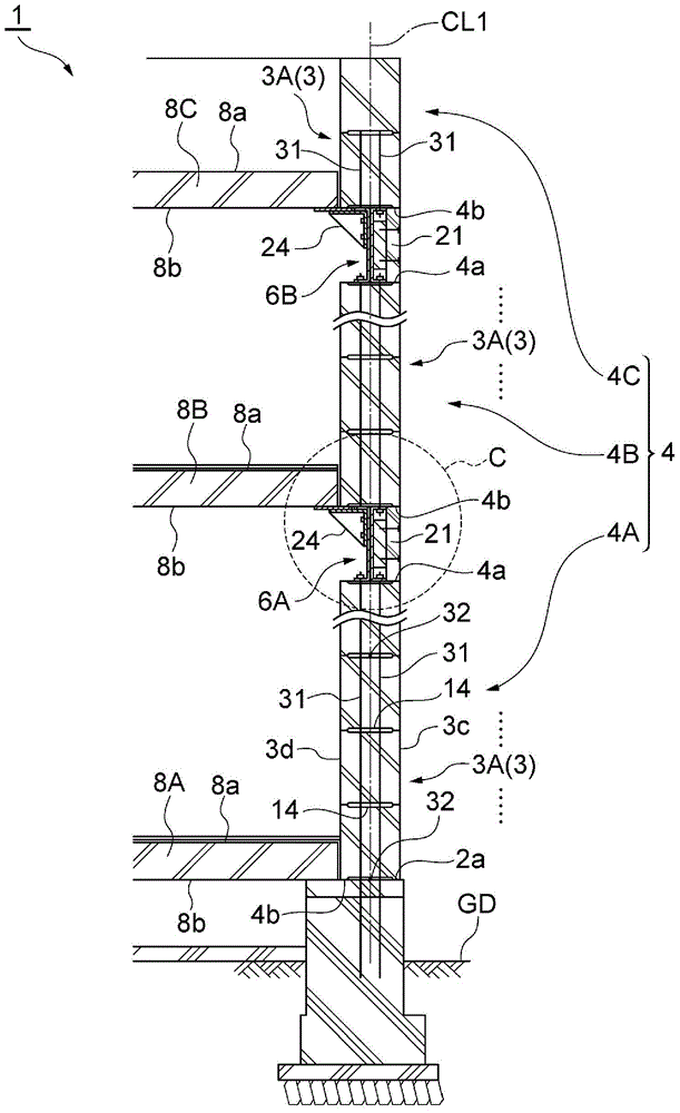 Masonry building and method for constructing masonry building