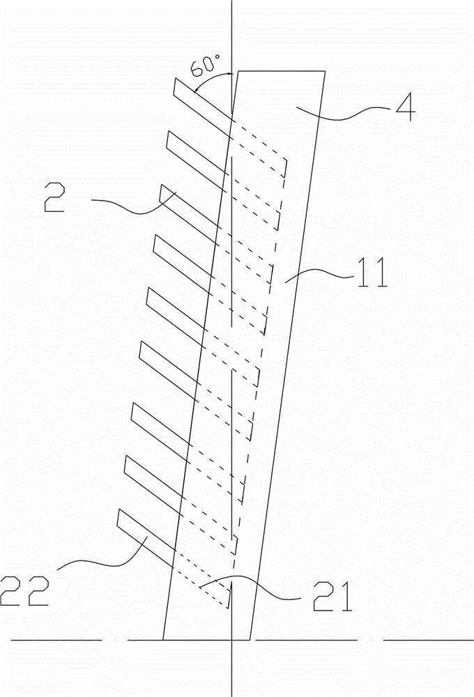 Horizontal split-flow inclined plate purification device and settling tank with the purification device