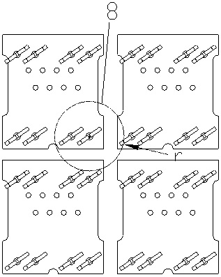 RJ45 type communication connector with non-parallel leaf springs