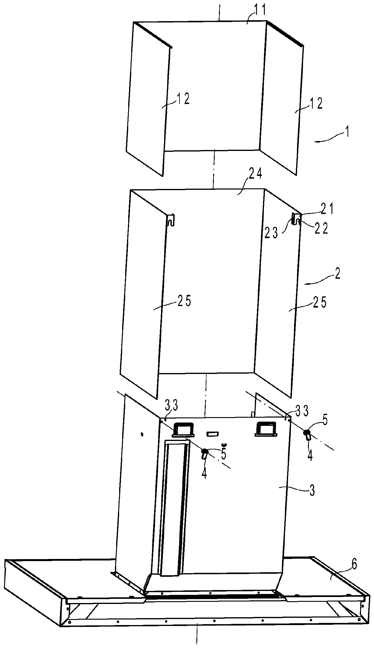 Mounting structure of decorative cover of range hood