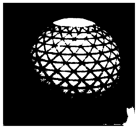 Triangular primitive three-dimensional ball target and industrial camera calibration method