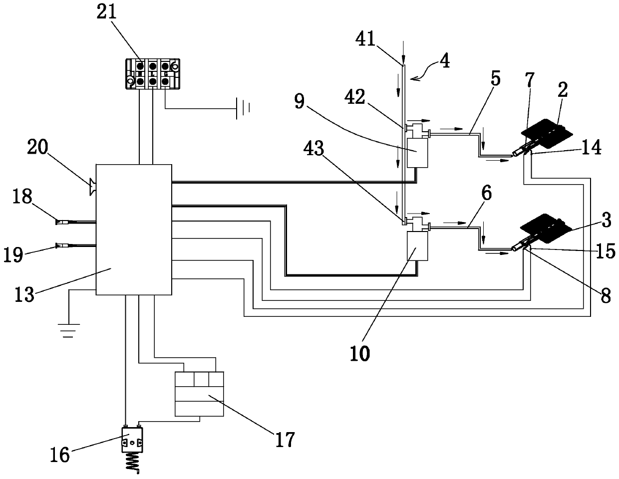 Gas oven control device with ion induction function and low-energy-consumption gas oven