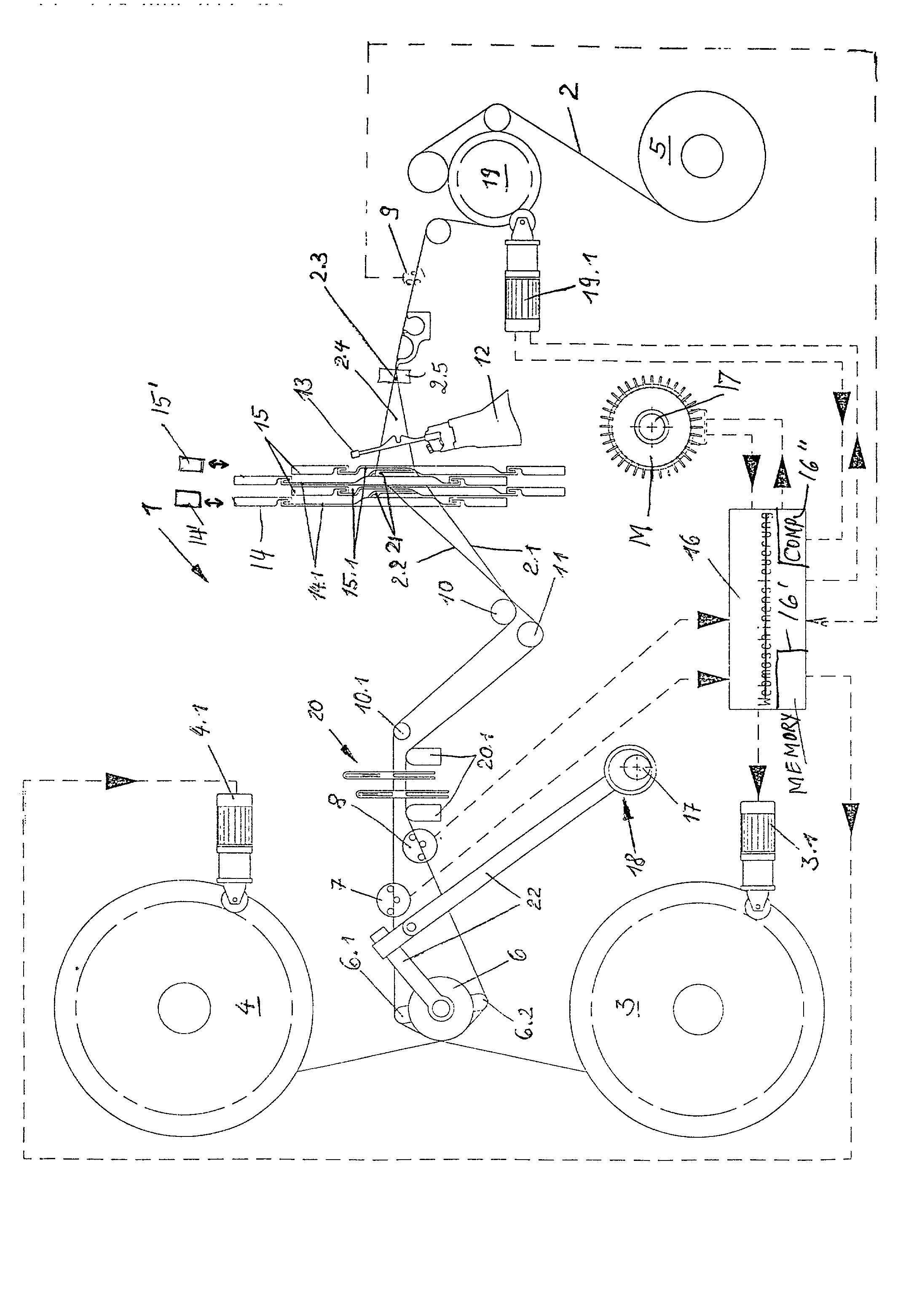 Method and weaving loom for producing a leno ground fabric