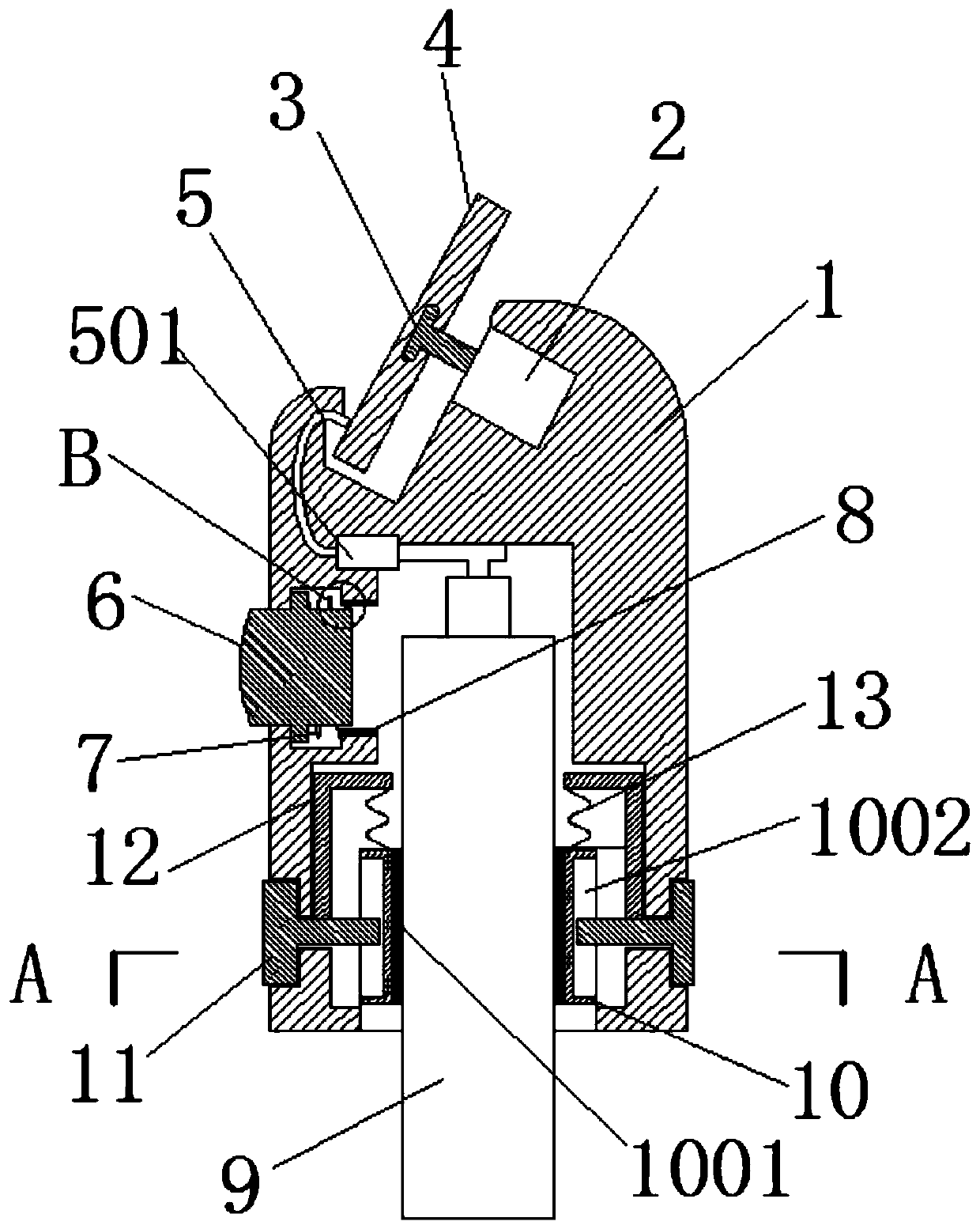 Vertical cosmetic application device convenient to use and uniform in application