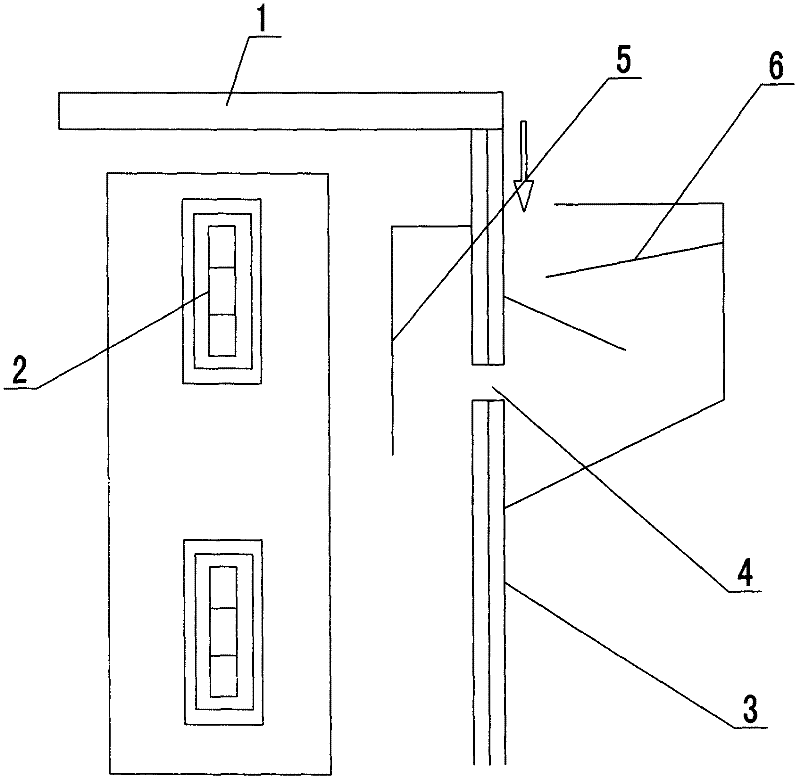 Air inlet structure of door of shot blasting machine