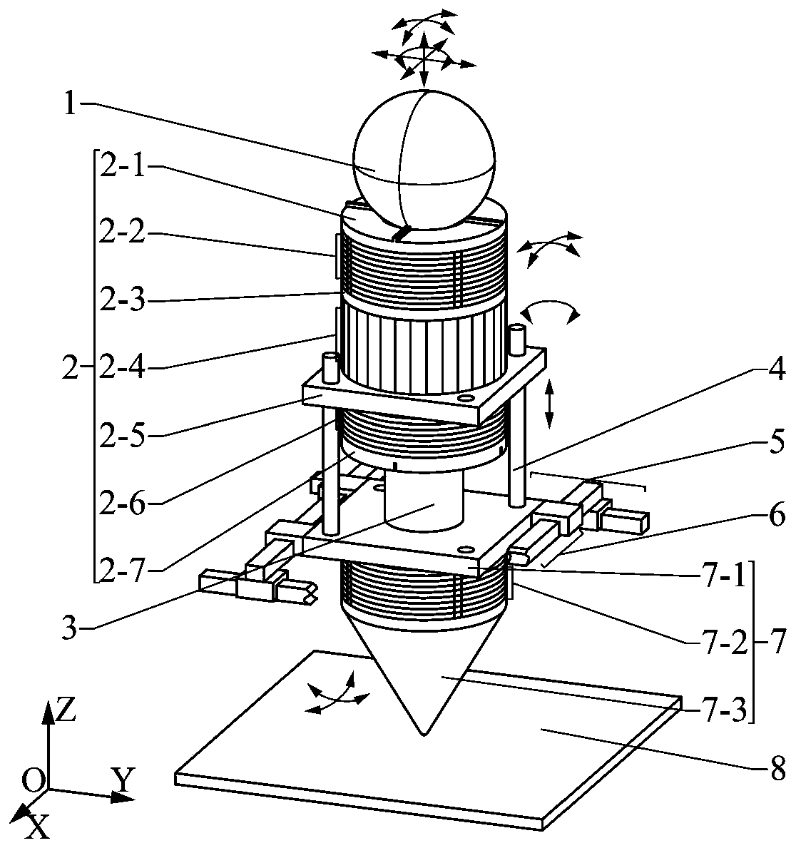 A six-degree-of-freedom piezoelectric motion platform and its excitation method