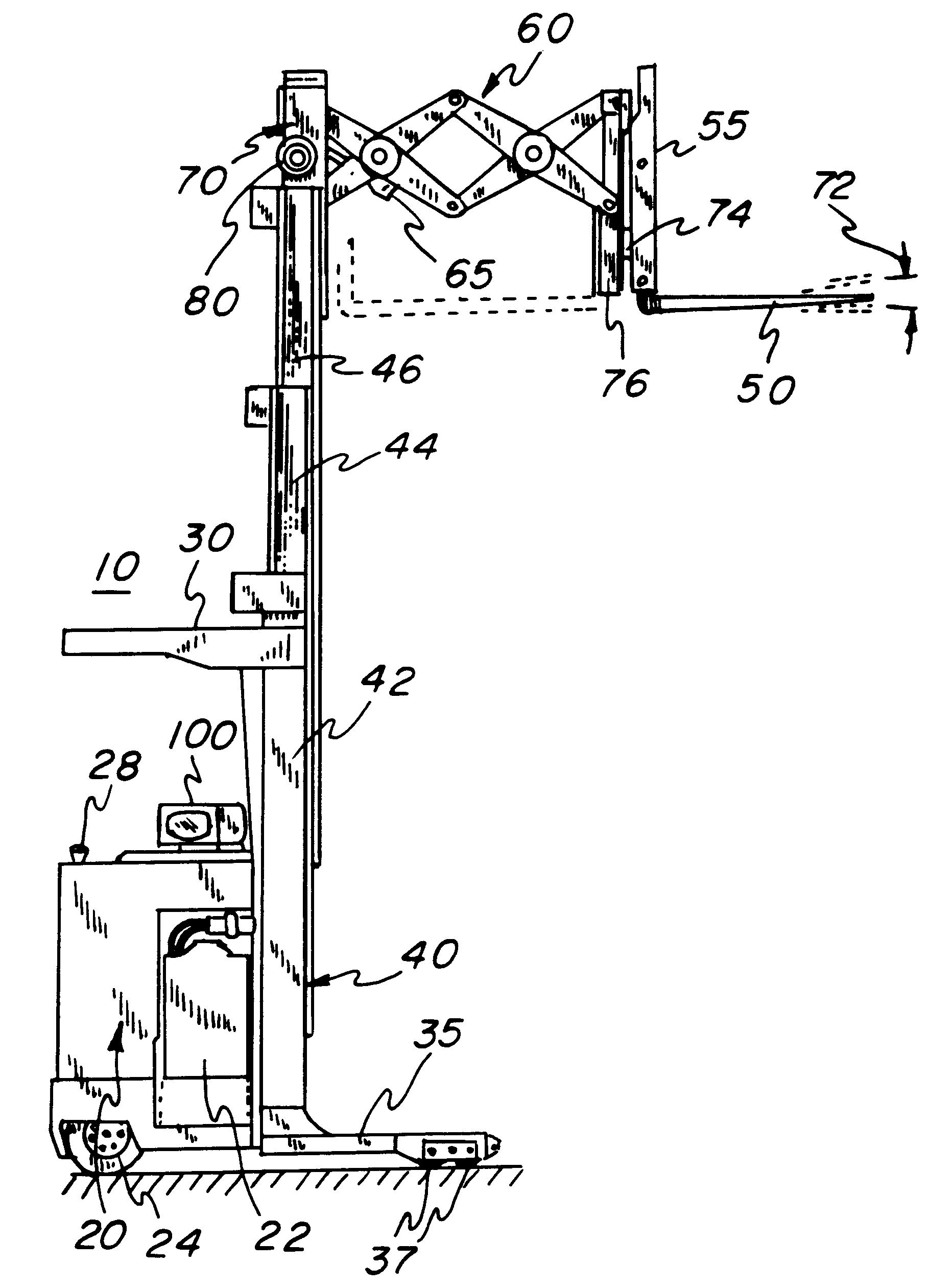 Fork level indicator for lift trucks