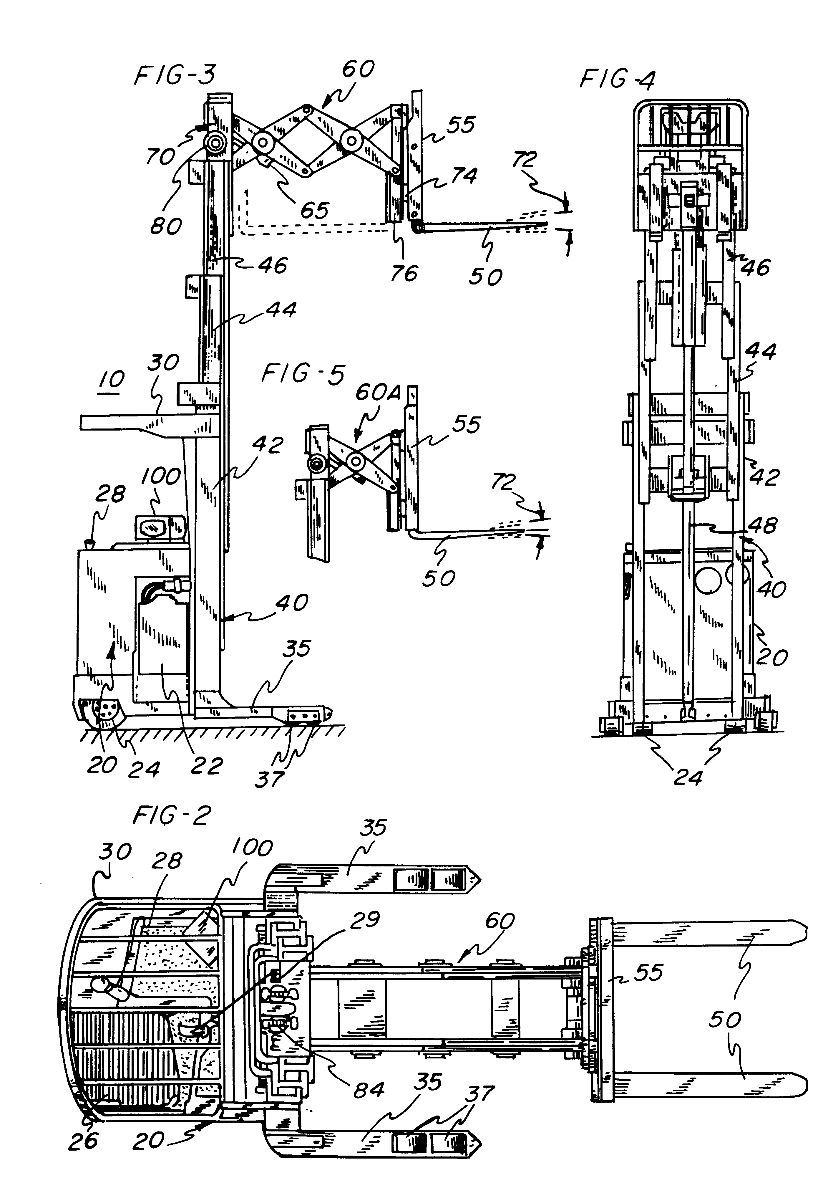 Fork level indicator for lift trucks