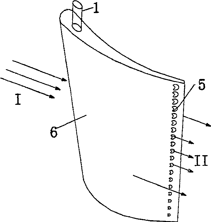 Impeller mechanical wing profile with suction edge injection