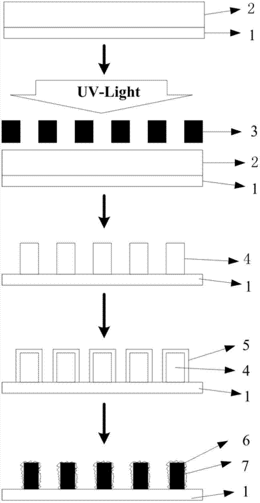 Preparation method for three-dimensional carbon micro-nano electrode array structure integrating carbon nano-drape