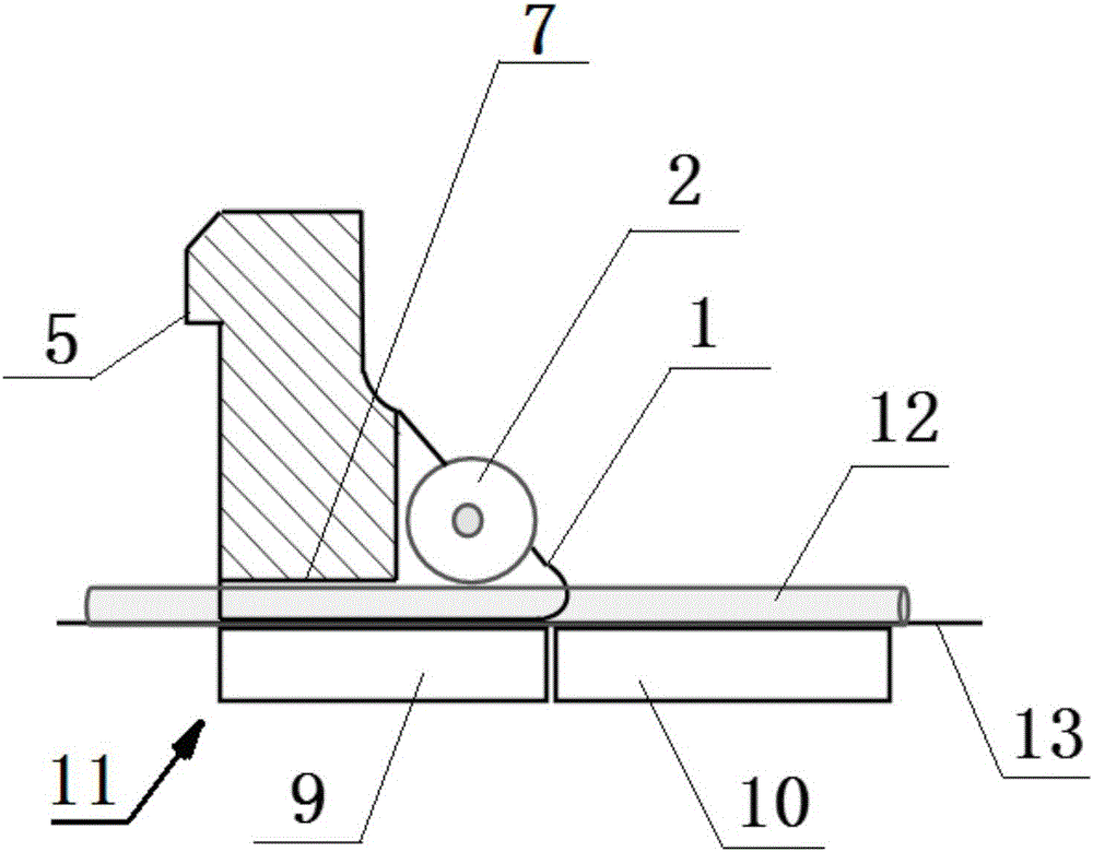 Flexible bending die with wheel preventing deformation