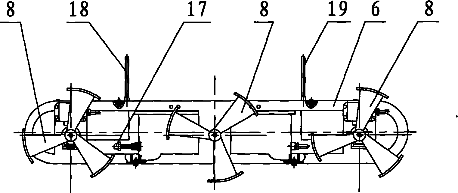 Amphibious robot with integrally-driven wheel paddle legs