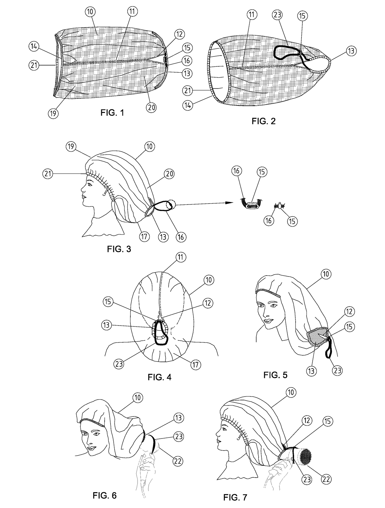 Hair drying net and turban towel