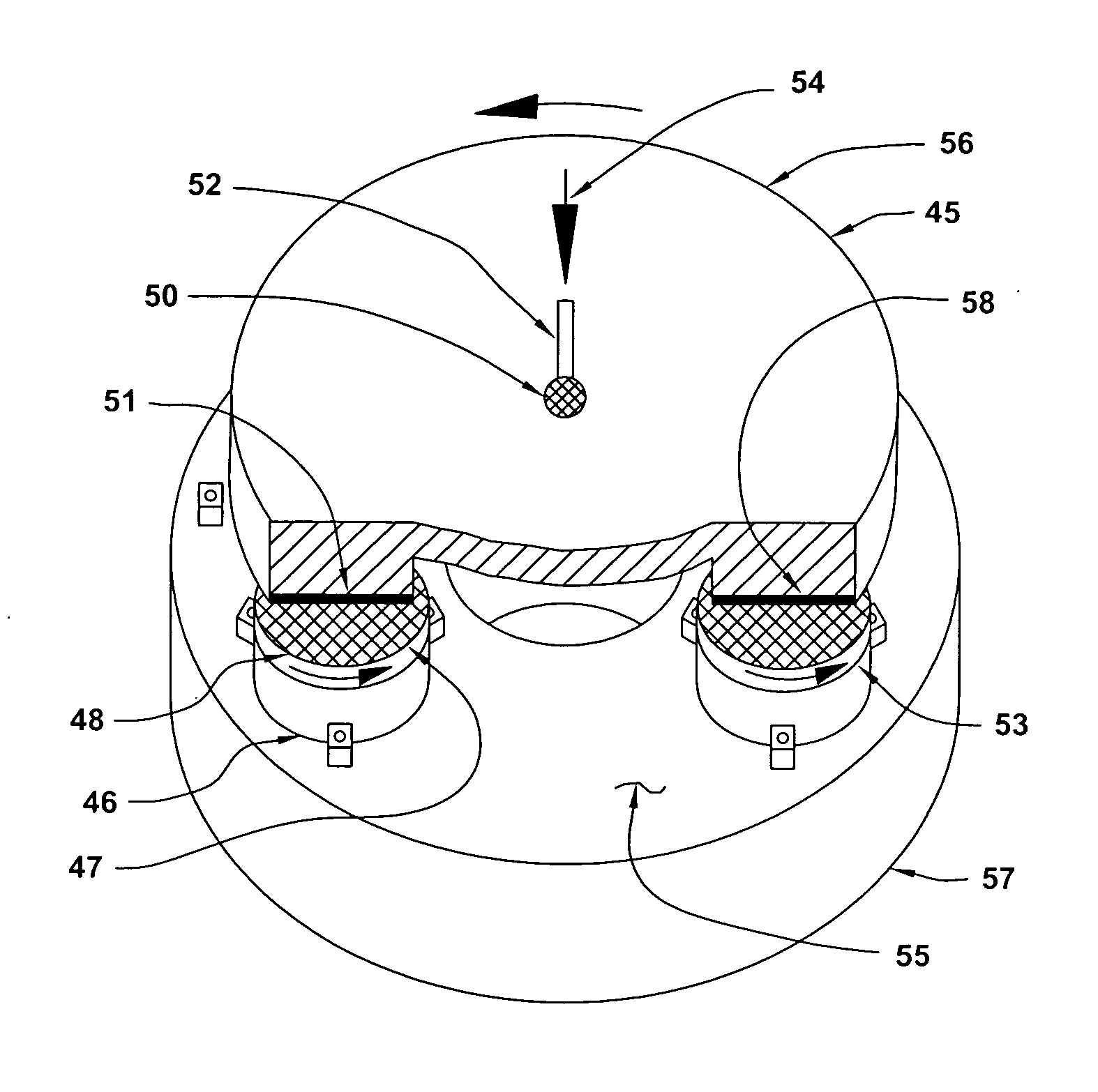 Three-point spindle-supported floating abrasive platen