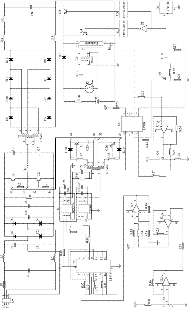 Pulse xenon lamp simulation testing circuit