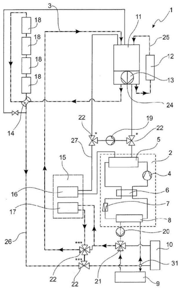 Thermal management arrangement for vehicles and method for operating thermal management arrangement