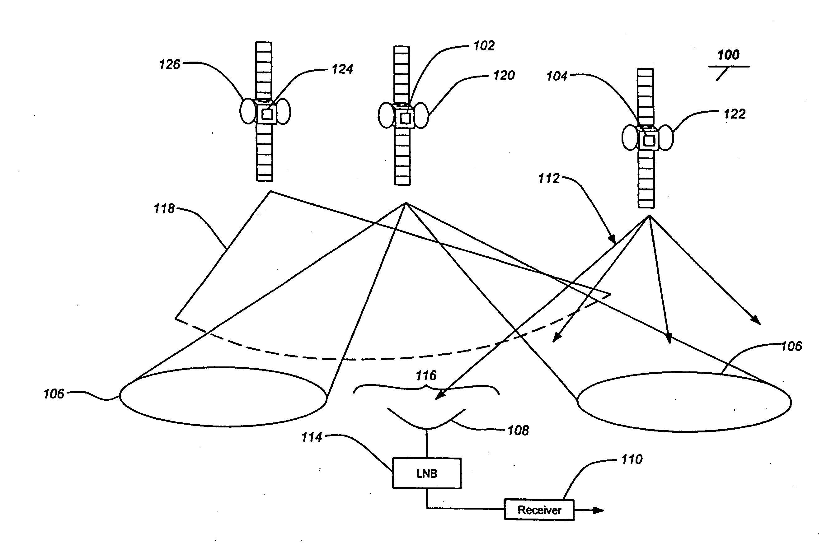 Device and method to locally fill gaps in spotbeam satellite systems with frequency re-use