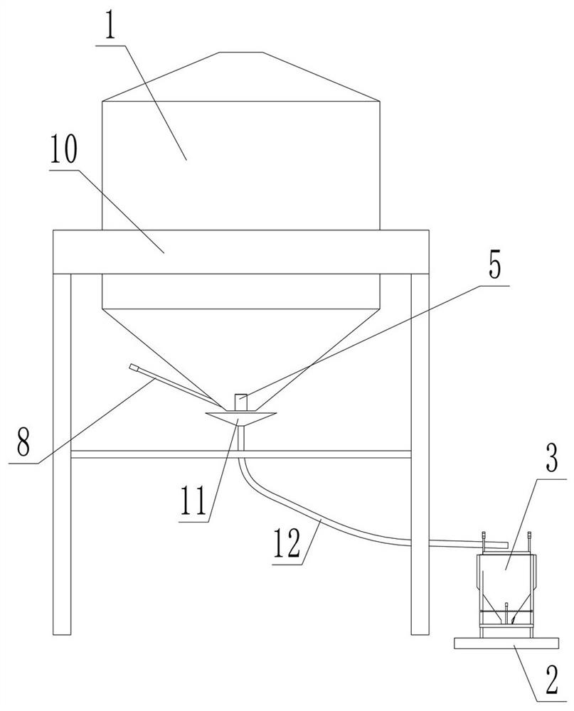 Feeding device for fabricated concrete building construction and construction method