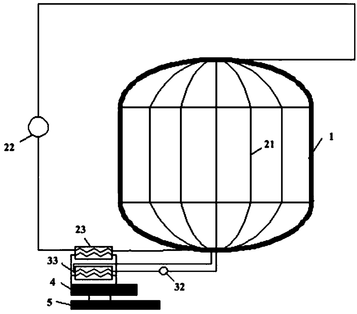 A device for long-term on-orbit storage of cryogenic liquid and cooling method thereof