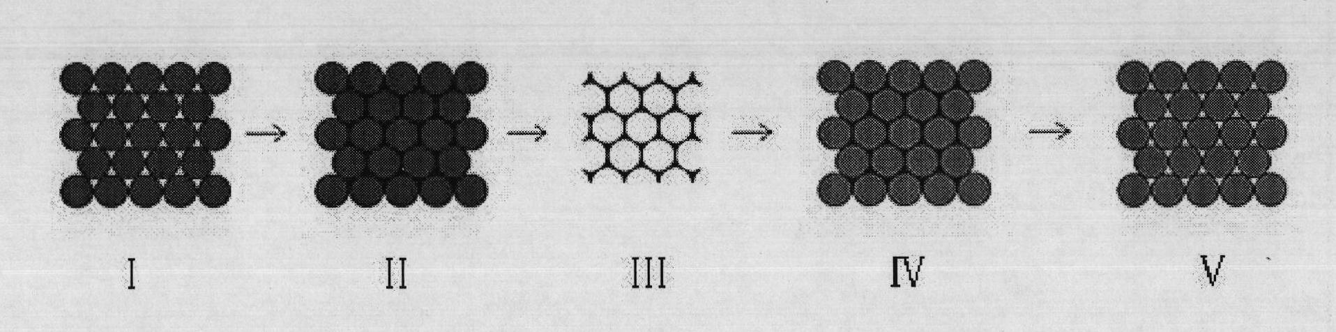 Method for preparing metallic submicron microsphere array film and electric deposition device