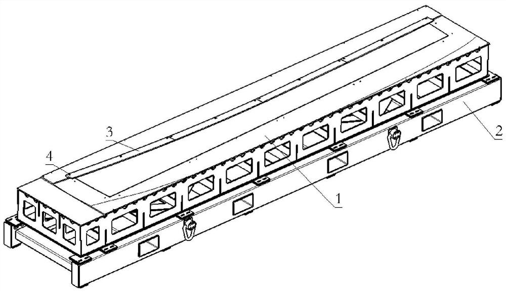 Large foam sandwich part forming device and forming method