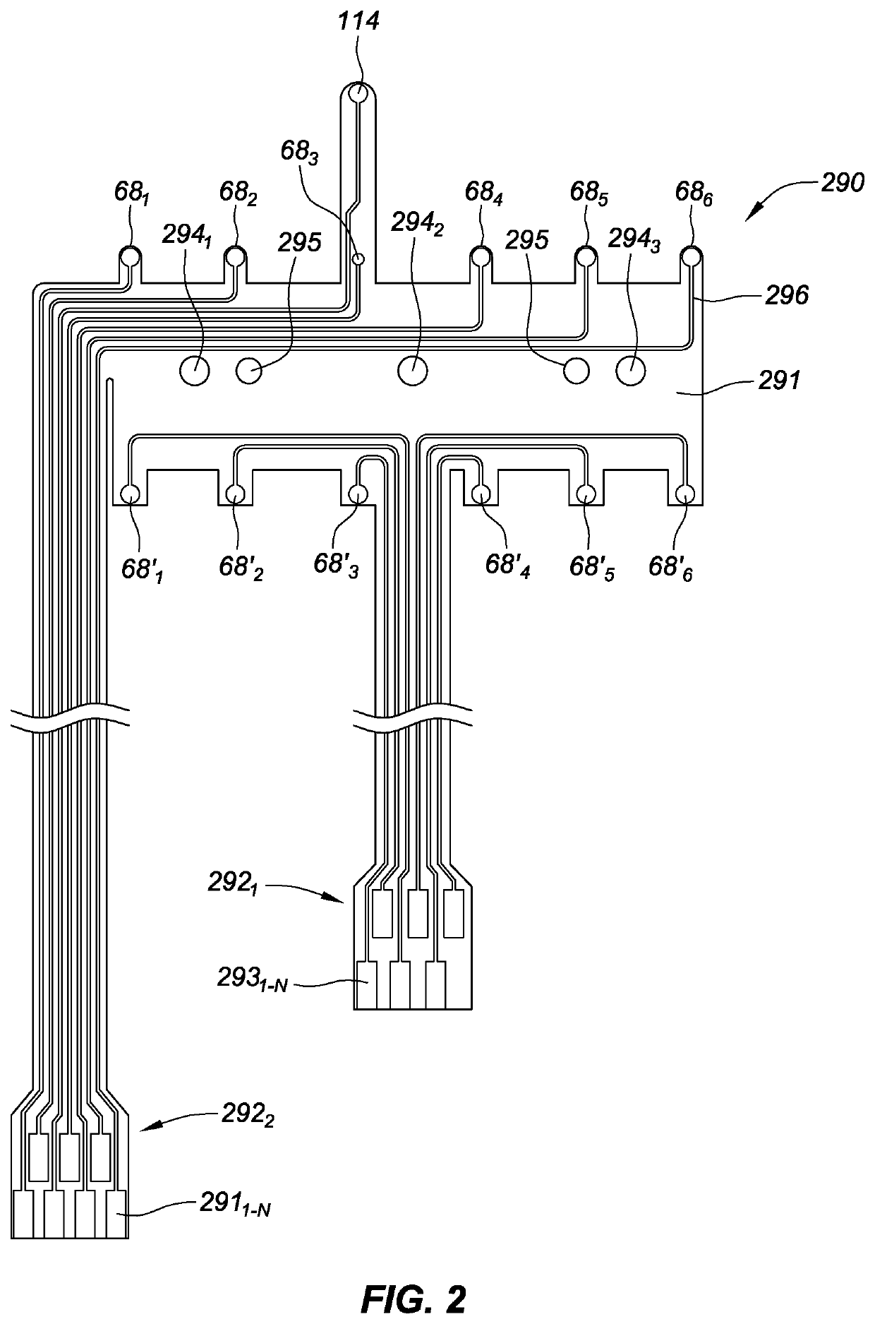 Ablation catheter tip with flexible electronic circuitry