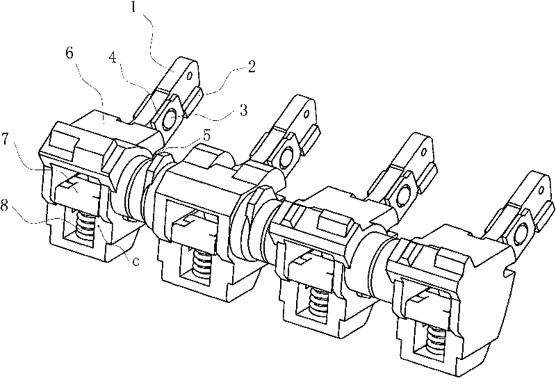 Circuit breaker contact with self-locking function