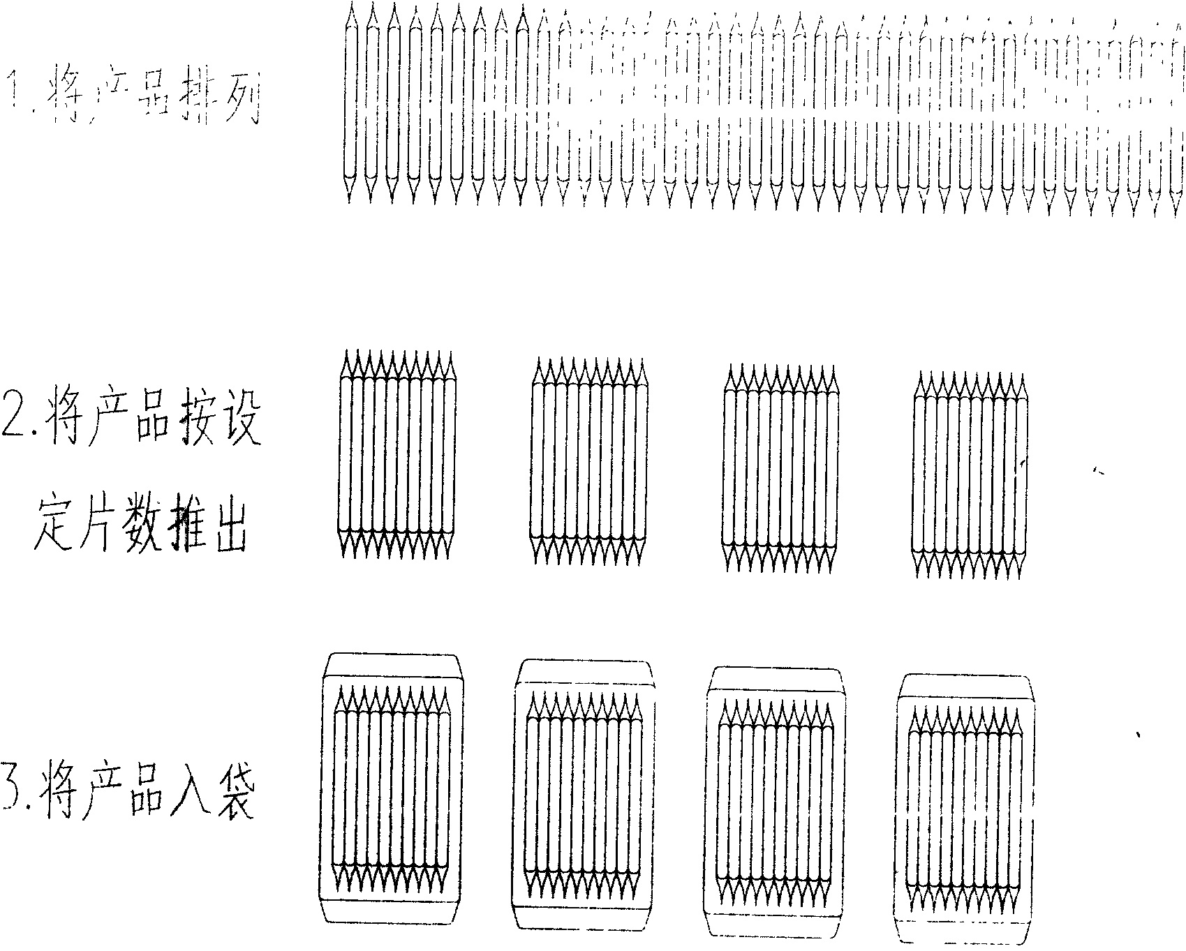 Sanitary towel production line high-speed buck stacker and stacking method