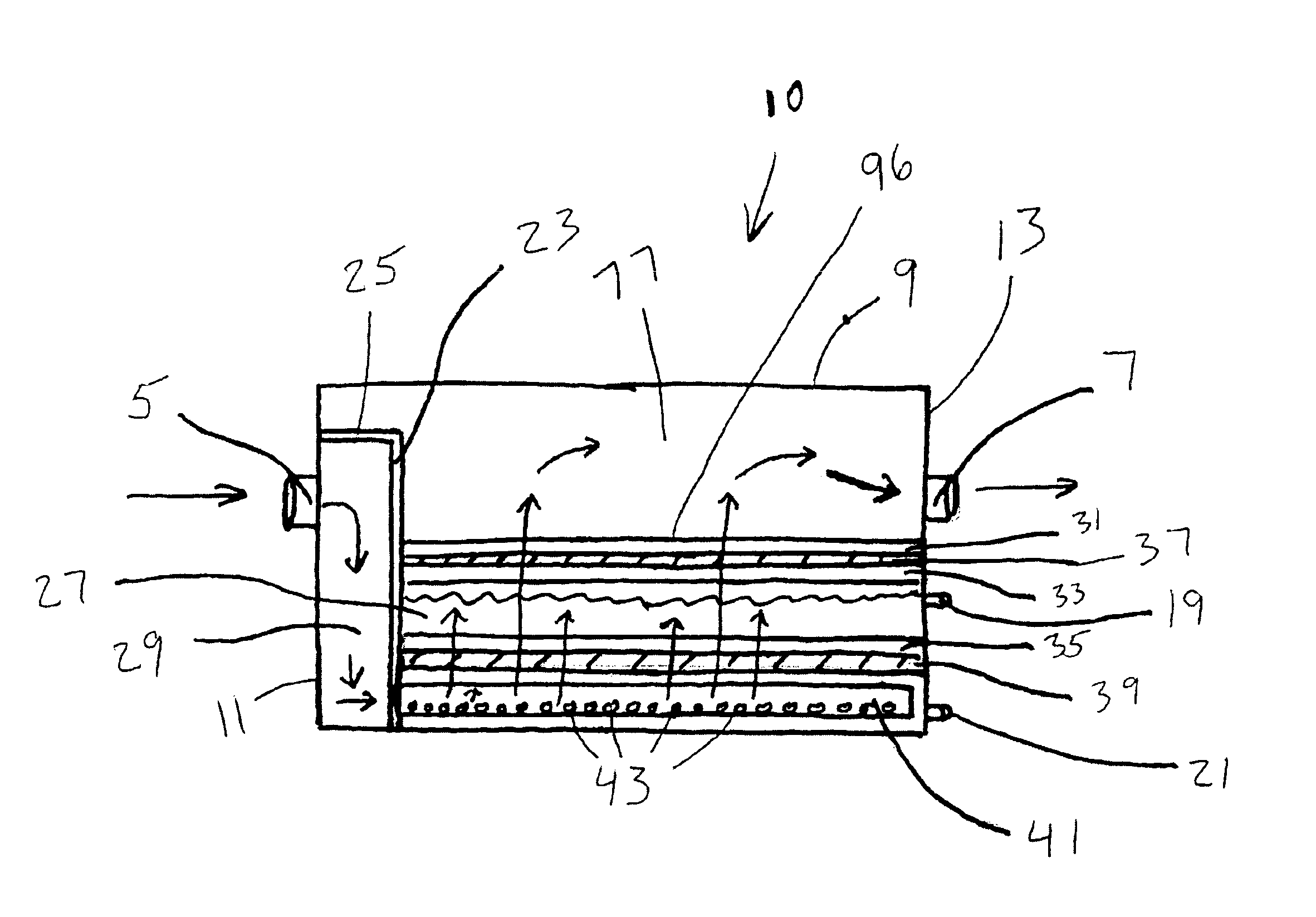 Low operating pressure gas scrubber