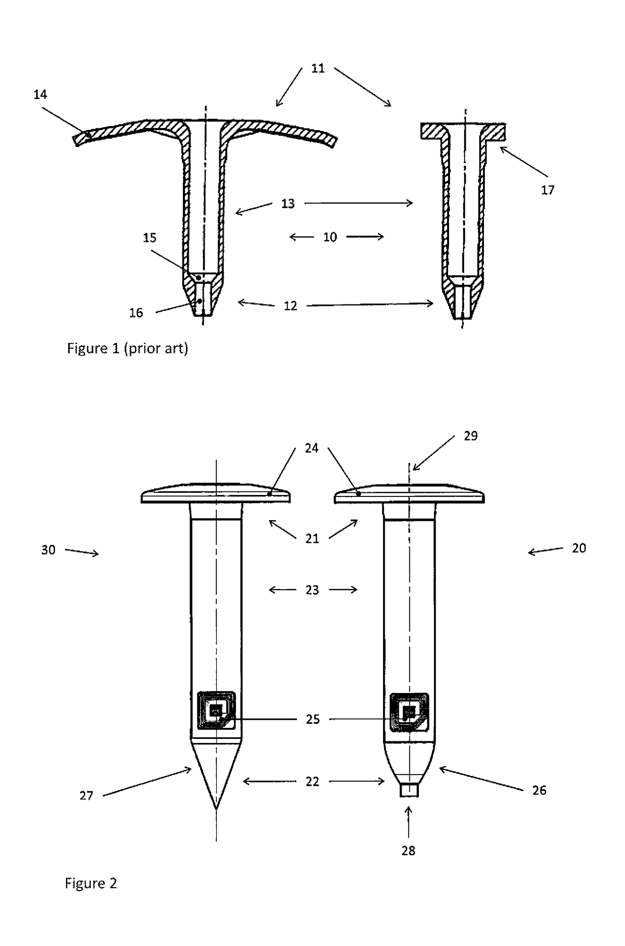 Sensor arrangement with RFID