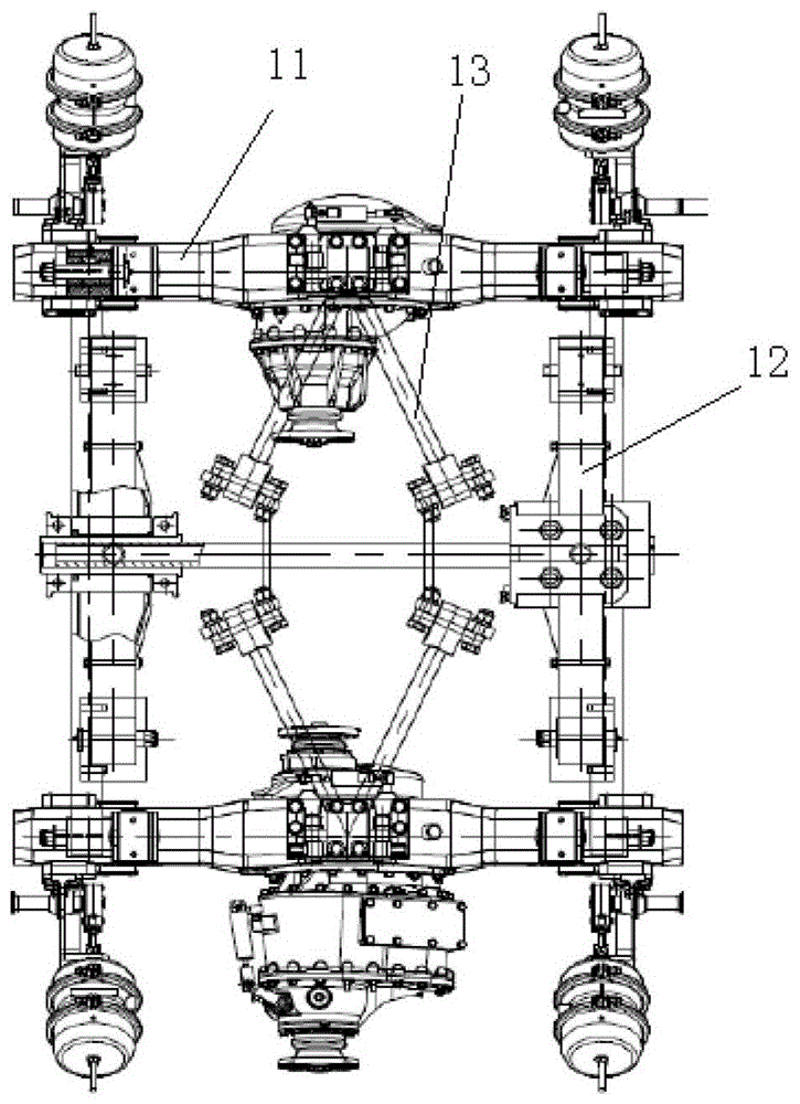 A kind of x-type thrust rod, rear suspension assembly and vehicle