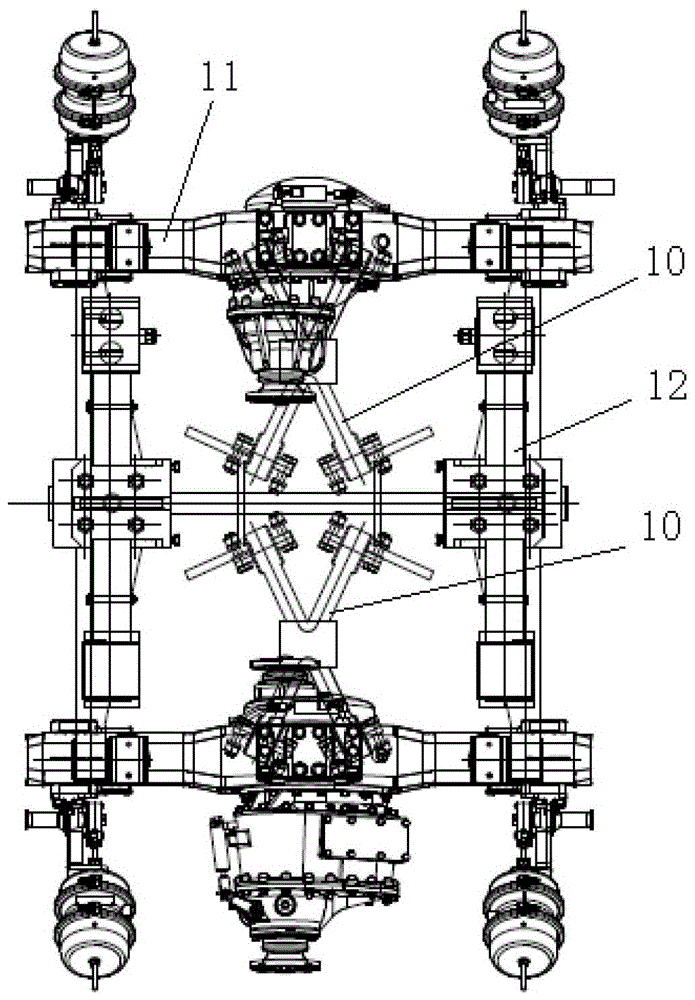 A kind of x-type thrust rod, rear suspension assembly and vehicle