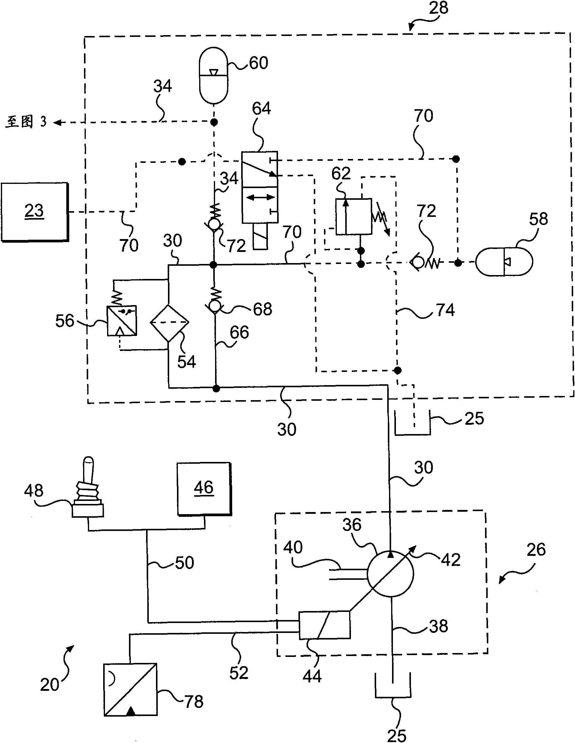 Hydrostatic drive system with variable charge pump