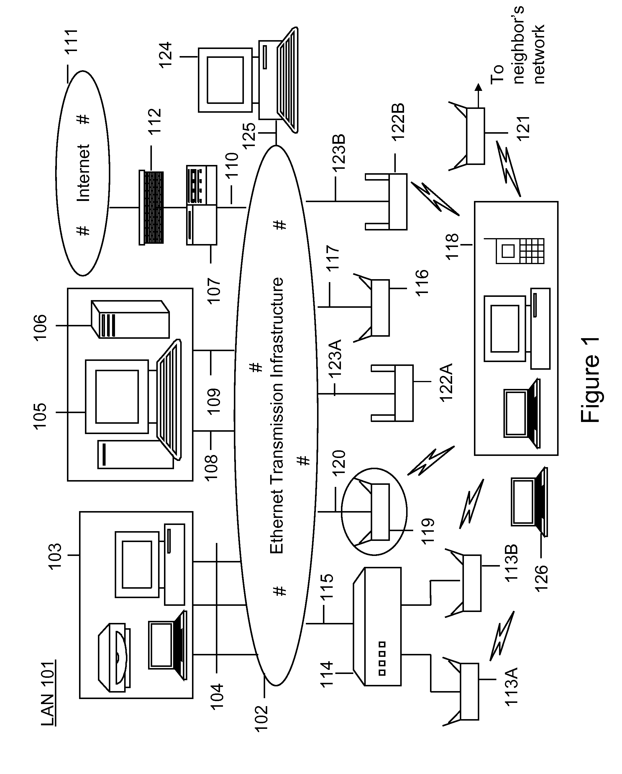 Method and system for monitoring of wireless devices in local area computer networks