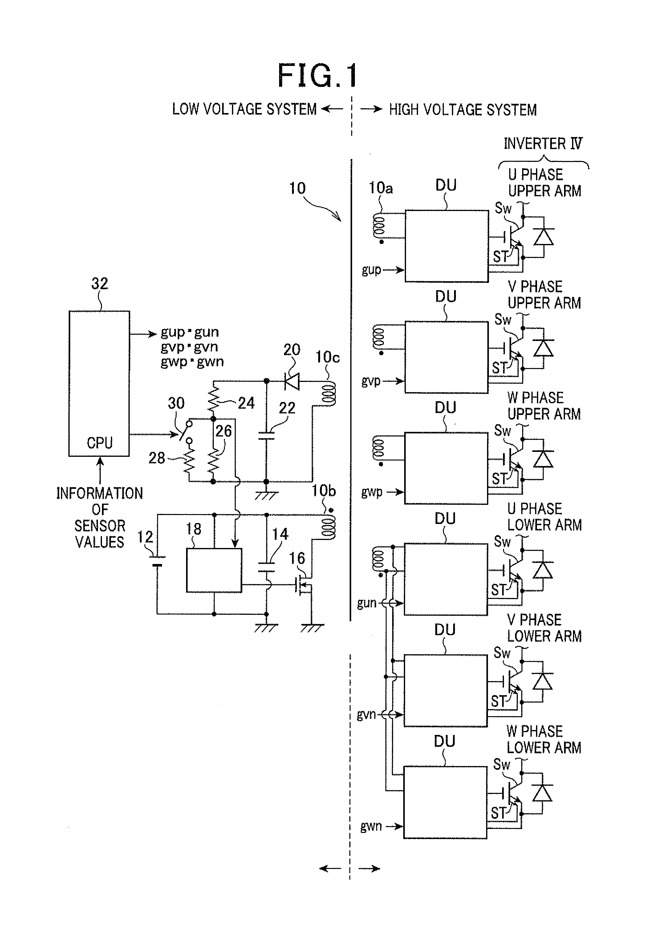 Drive system for power switching elements