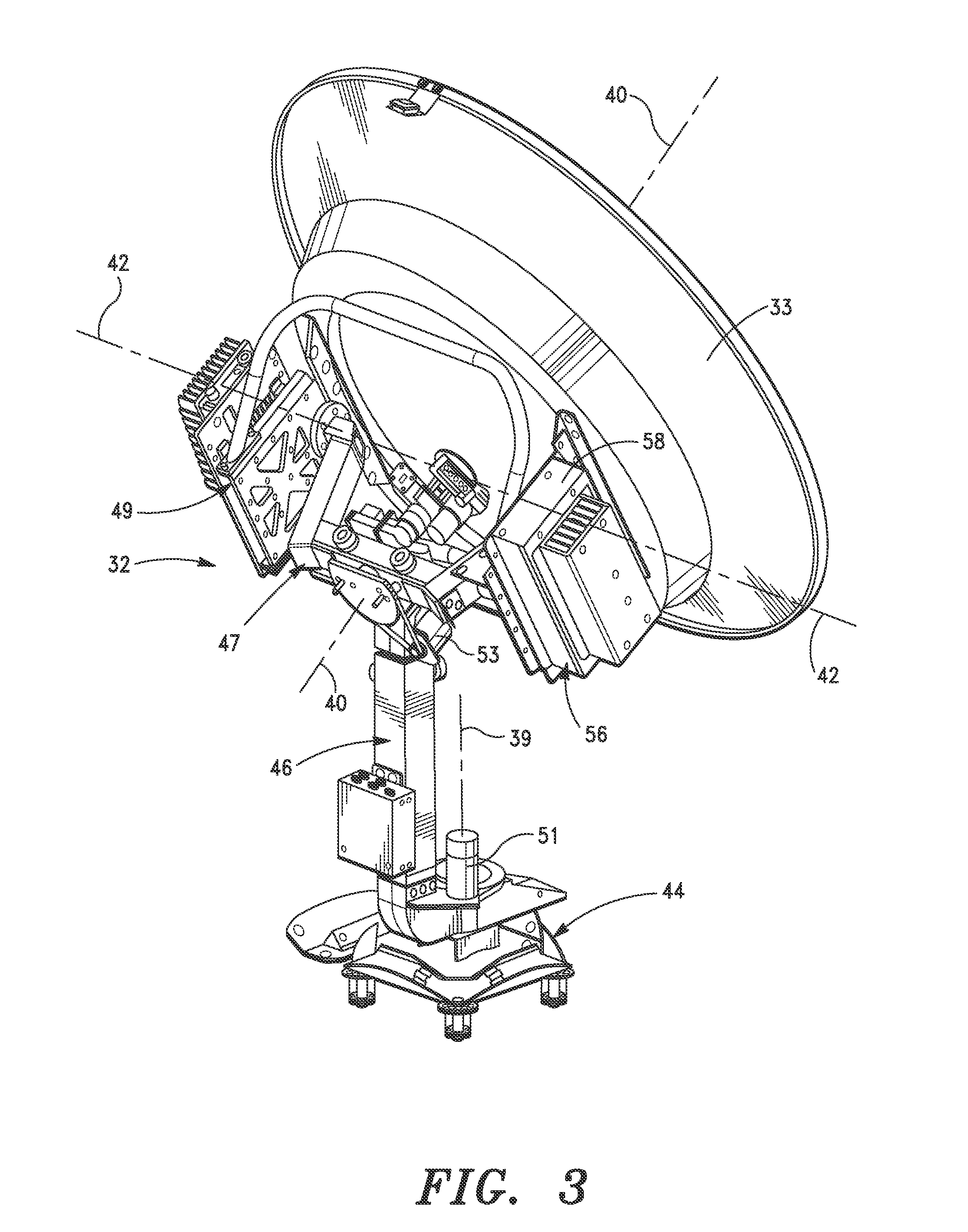 Three-axis pedestal having motion platform and piggy back assemblies