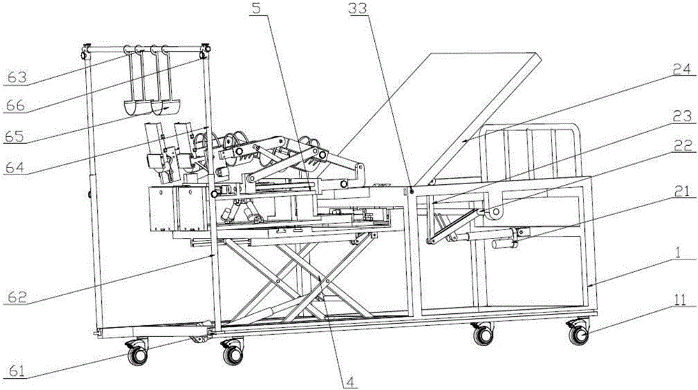 Lower limb rehabilitation training bed