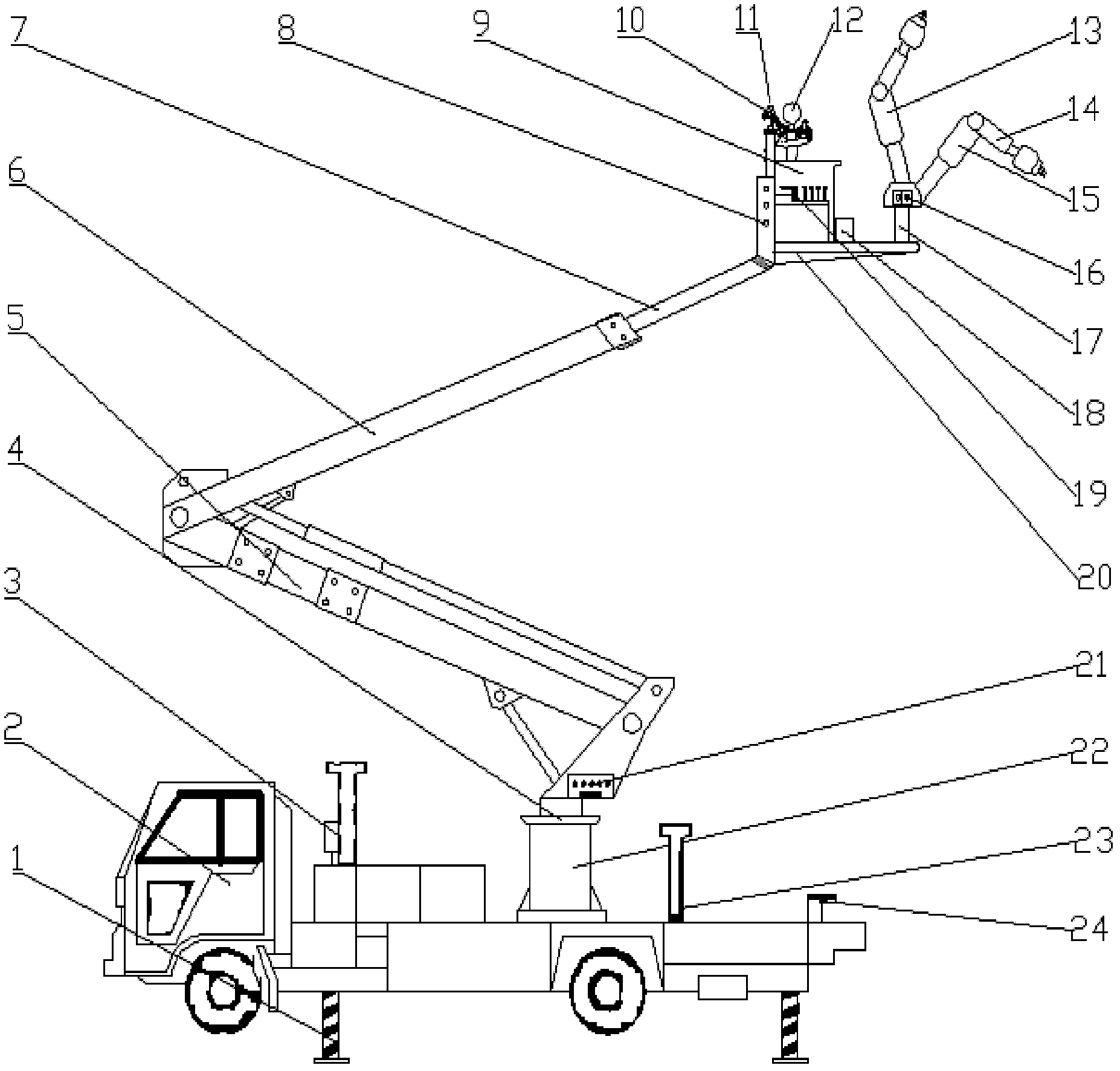 High-voltage live working robot device