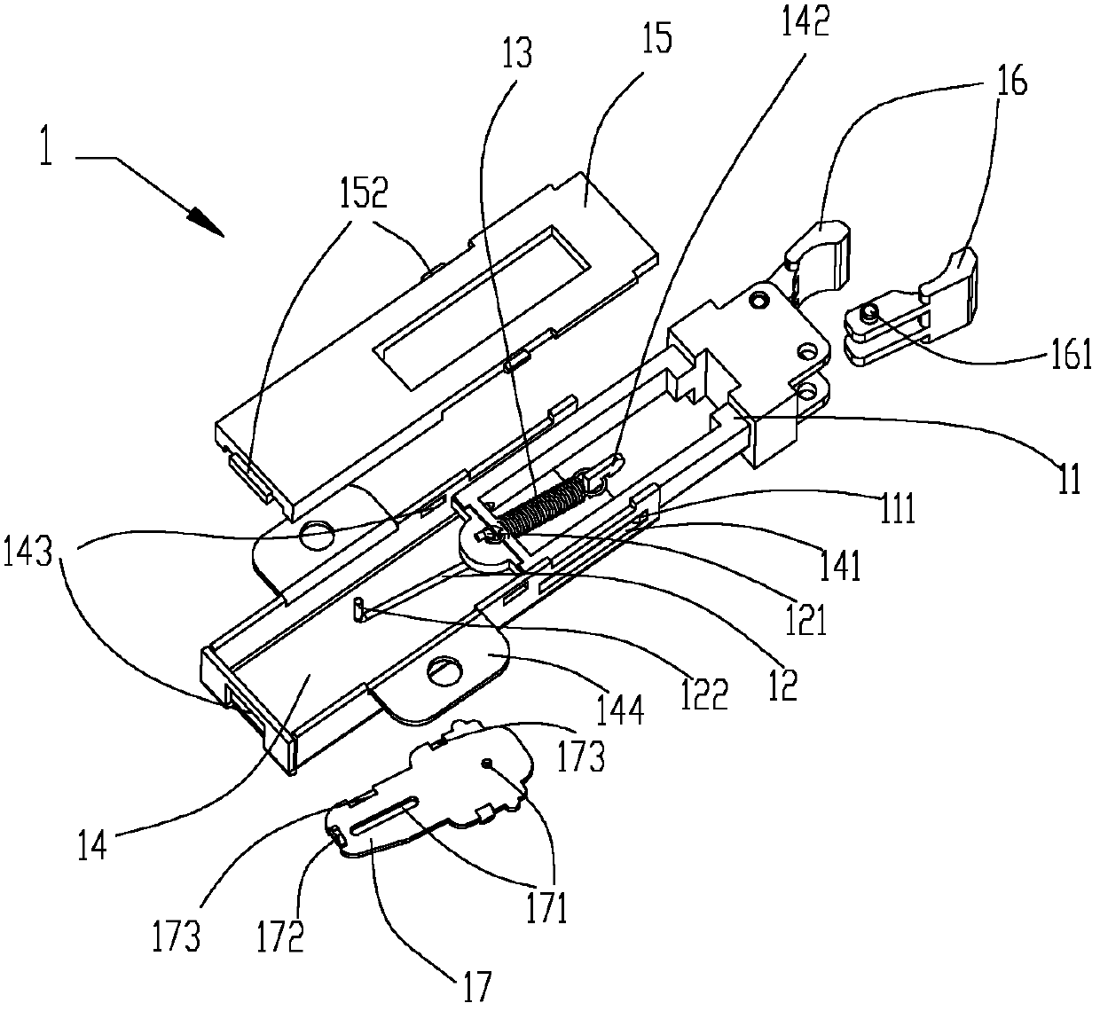 Hook mechanism assembly, waterproof telescopic antenna mechanism and electronic device