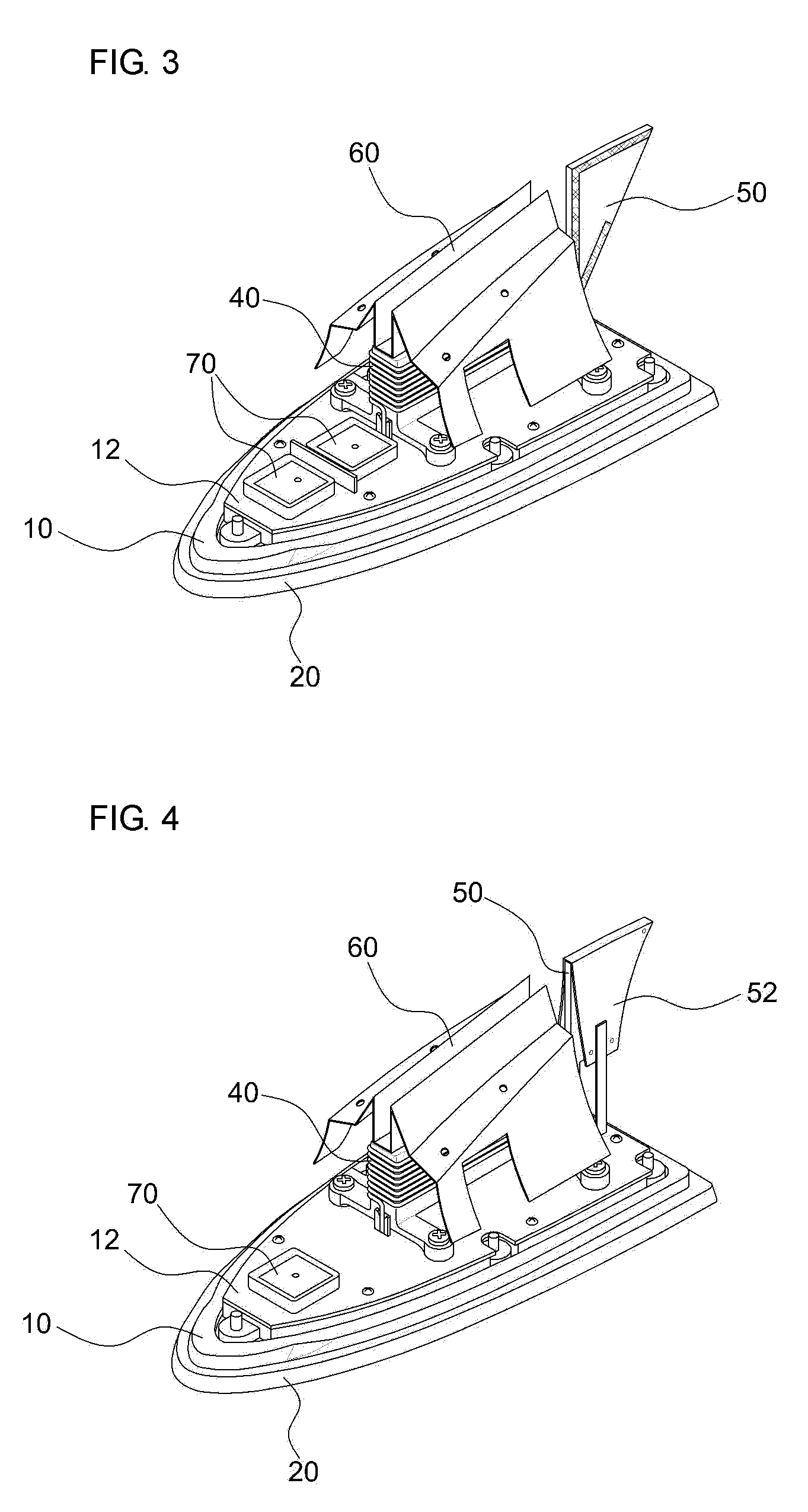 Unified antenna of shark fin type