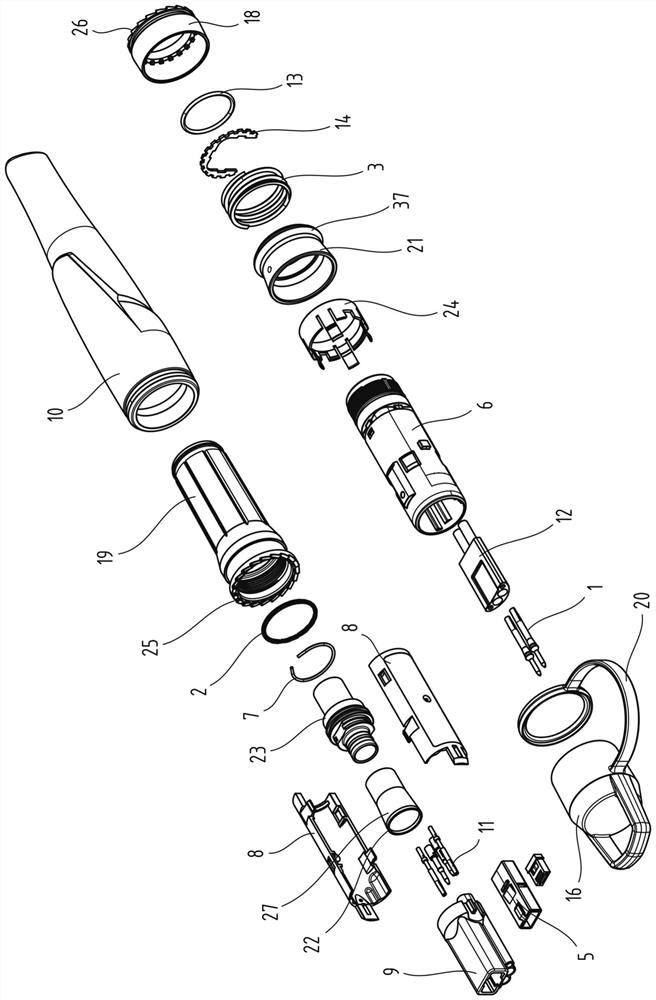 Plug connector part for optical and/or electrical plug connection